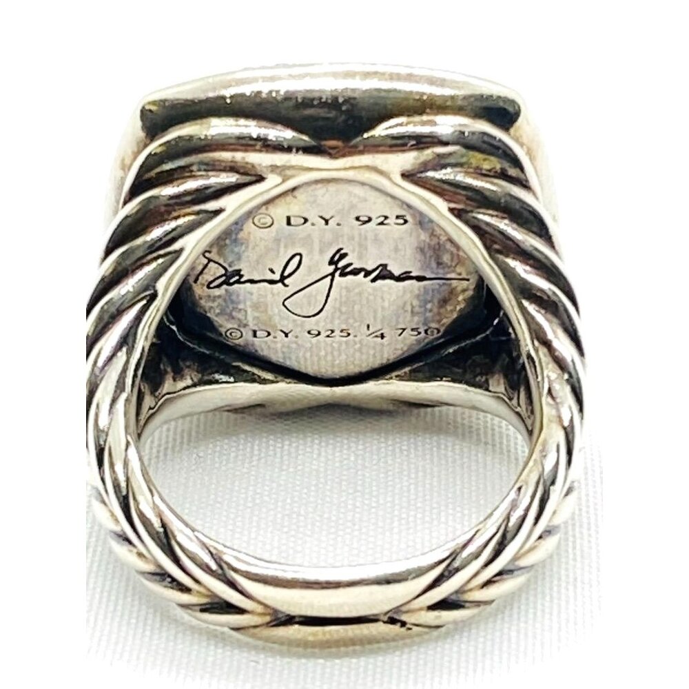 David Yurman Albion Faceted Dome Ring Sterling Silver Bonded 18K - Picture 5 of 11
